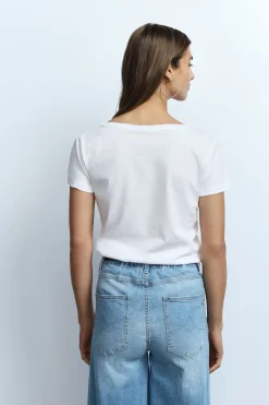 Camiseta cuello redondo estampada