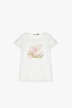 Camiseta cuello redondo estampada