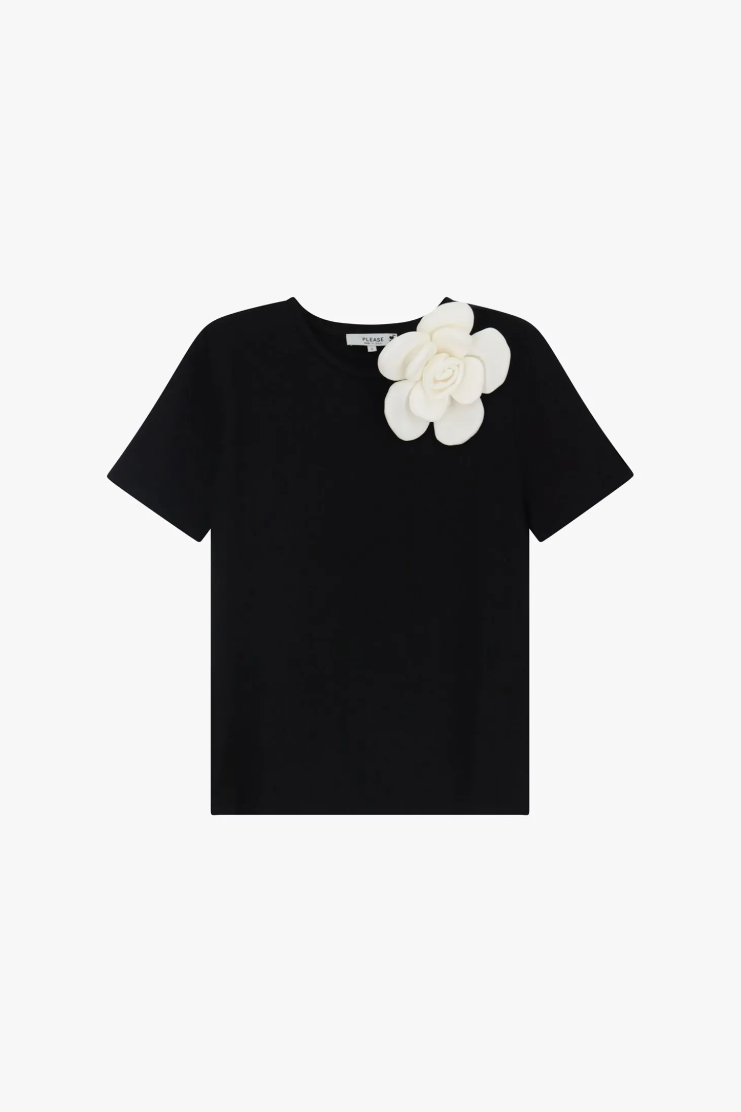 Camiseta de manga corta con maxi flor