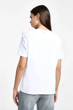 Camiseta de manga corta con maxi flor