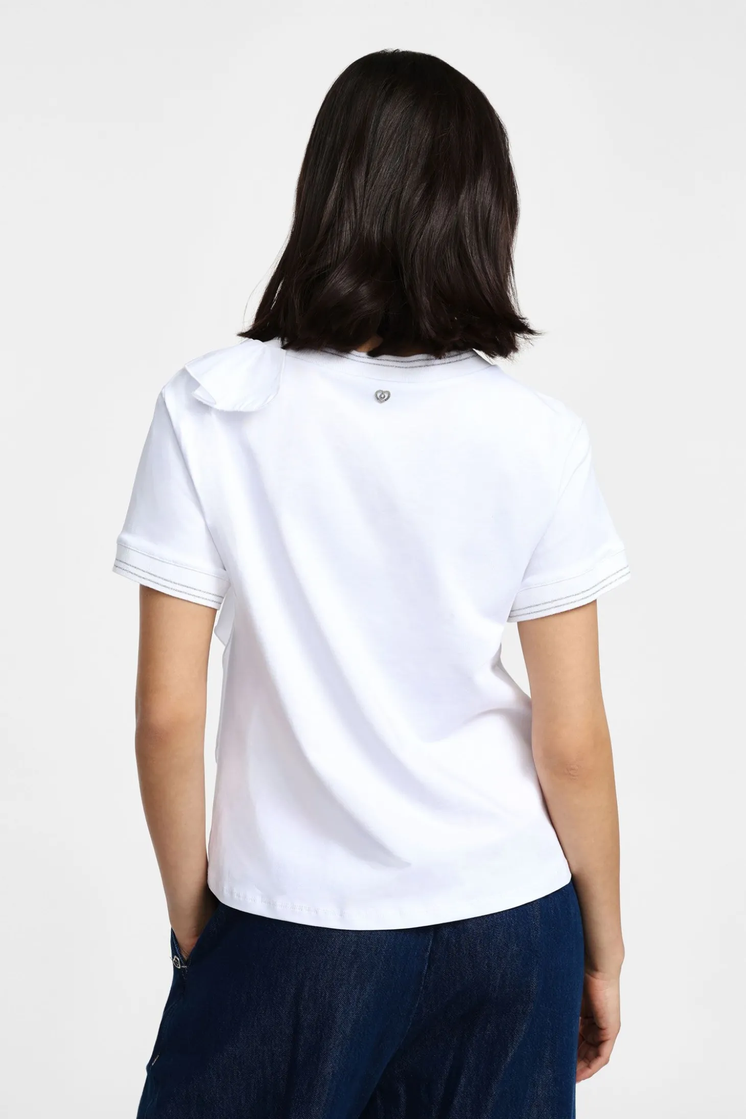 Camiseta de manga corta con volante