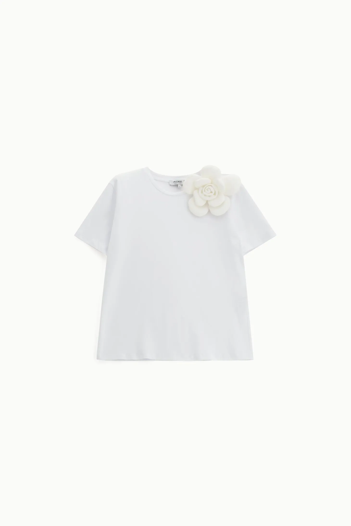 Camiseta de manga corta con maxi flor