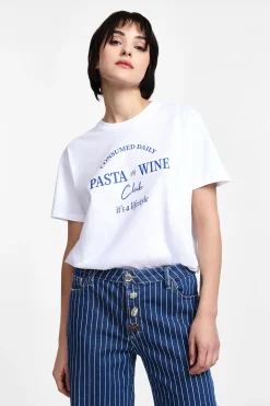 Camiseta estampada cuello redondo manga corta