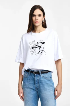 Camiseta estampada cuello redondo manga corta
