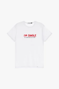 Camiseta impresa cuello redondo manga corta