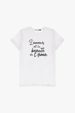 Camiseta impresa cuello redondo manga corta