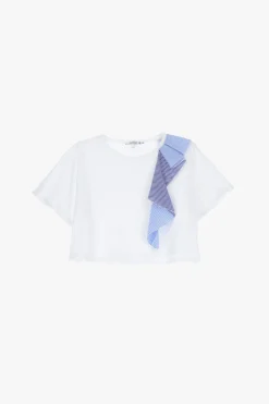 Camiseta manga corta con volante