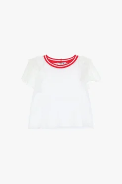 Camiseta manga corta con volantes