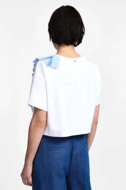 Camiseta manga corta con volante