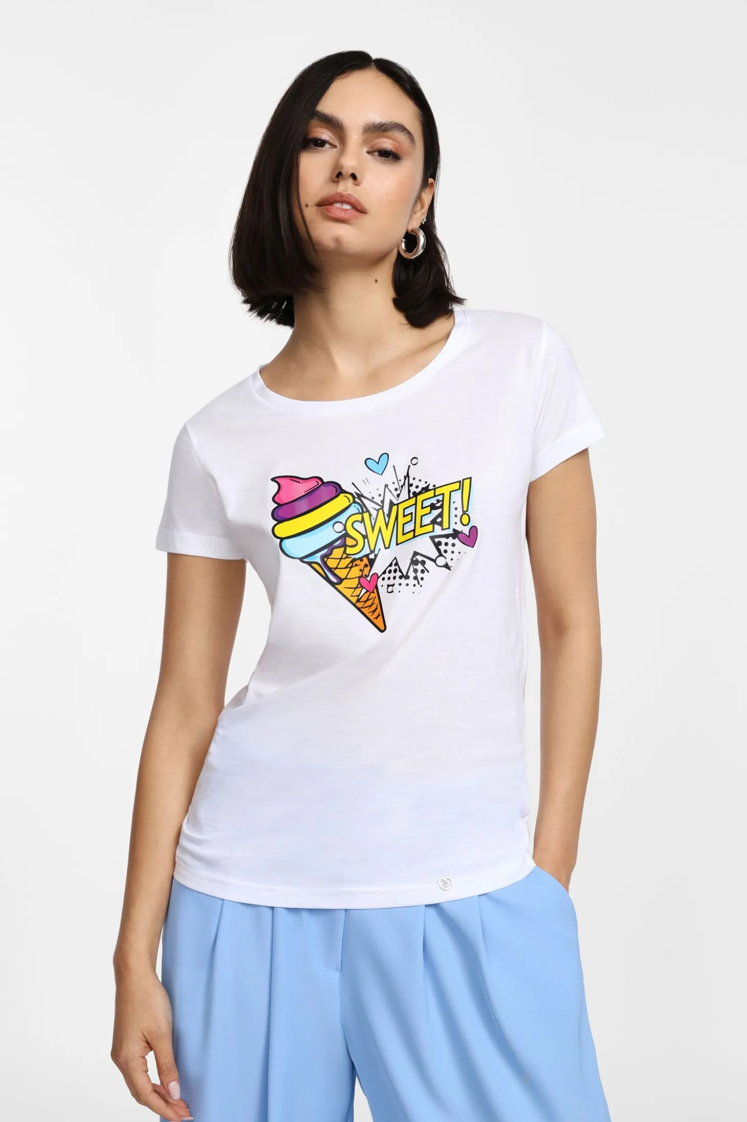 Camiseta manga corta estampado colorido