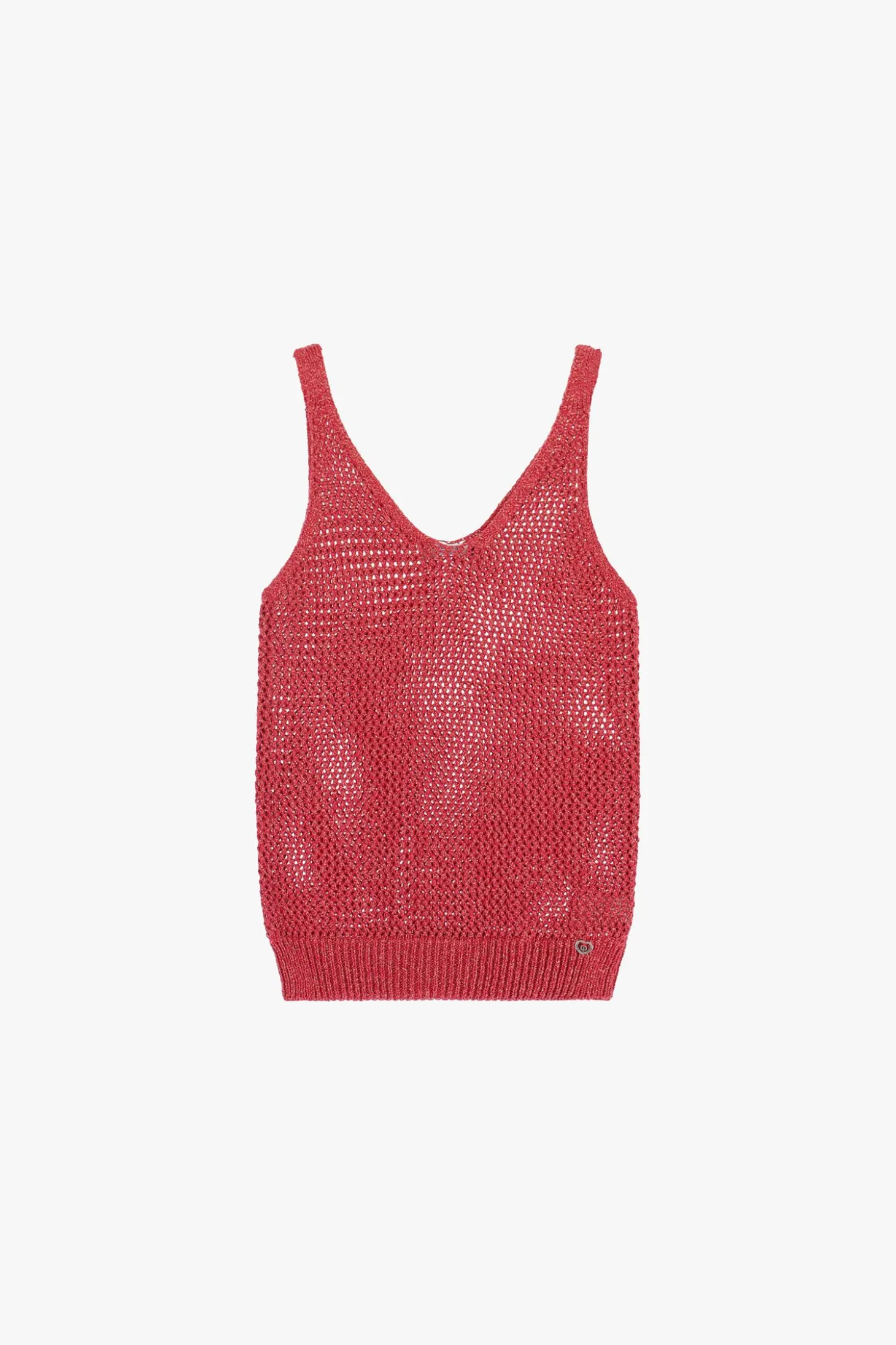 Camiseta perforada escote en v
