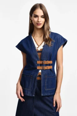 Chaleco vaquero con doble tirante