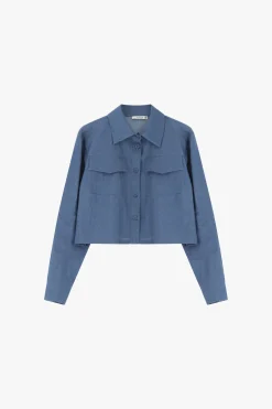 Chaqueta camisa efecto denim