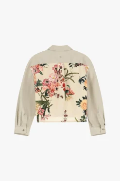 Chaqueta camisera con estampado en la espalda