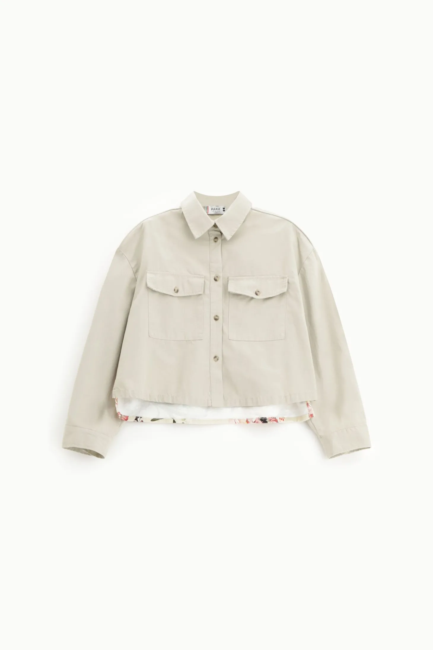 Chaqueta camisera con estampado en la espalda