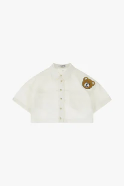 Chaqueta corta con botones y parche
