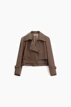Chaqueta de piel con doble botonadura