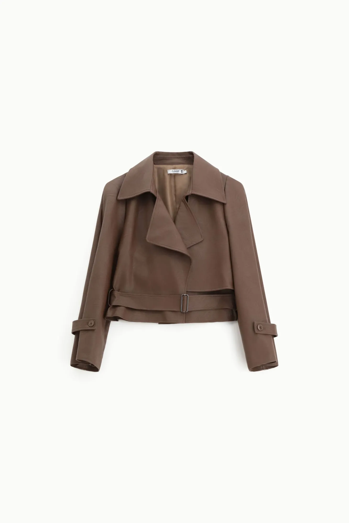 Chaqueta de piel con doble botonadura