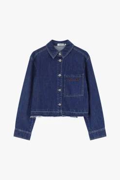 Chaqueta denim con cierre frontal