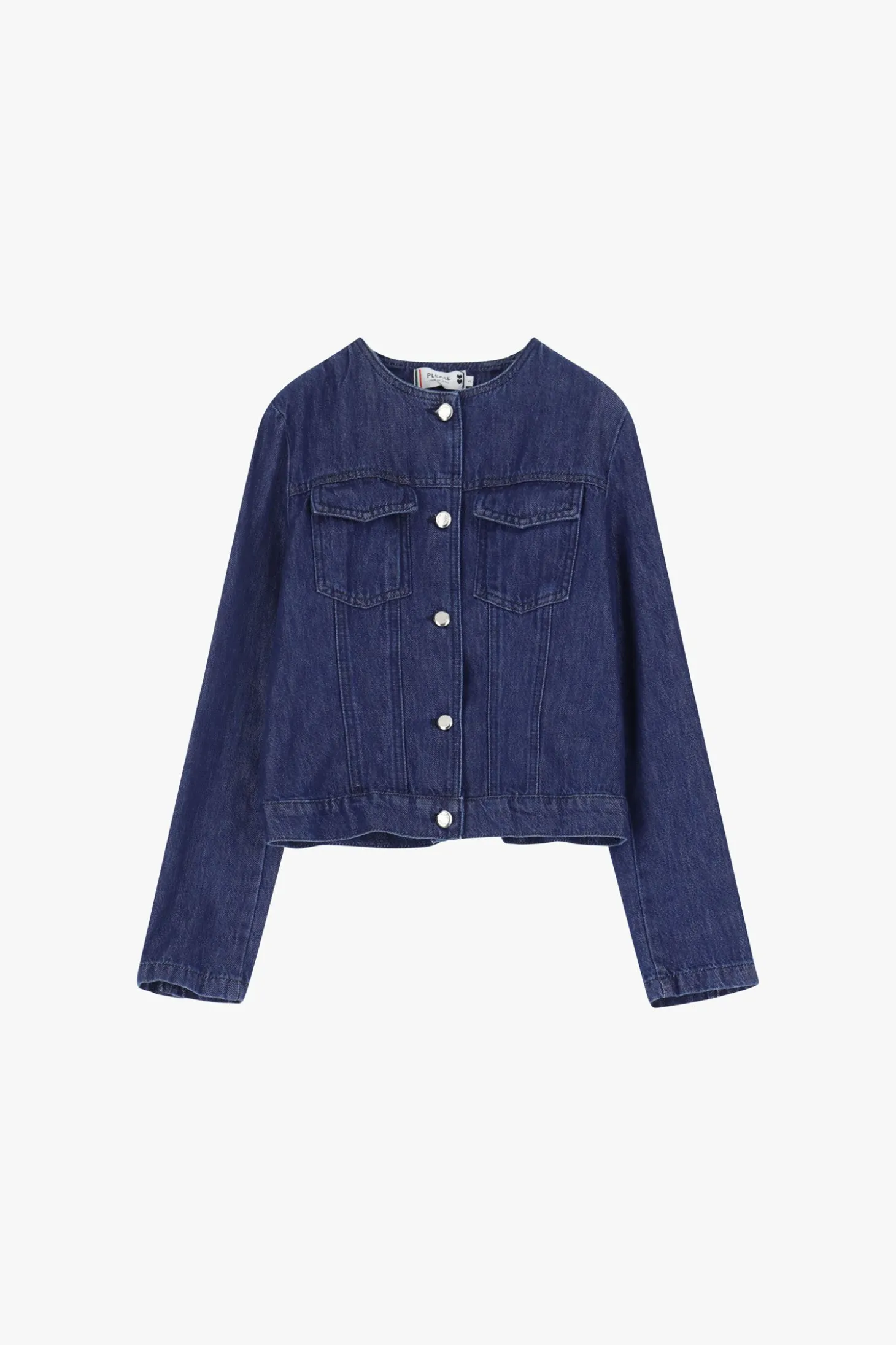 Chaqueta denim con cierre frontal