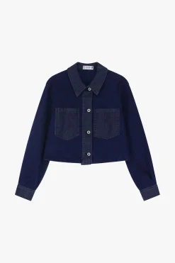 Chaqueta denim con cierre frontal