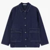 Chaqueta denim con cierre frontal