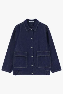 Chaqueta denim con cierre frontal