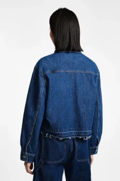 Chaqueta denim con cierre frontal