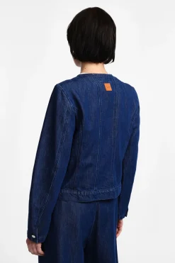 Chaqueta denim con cierre frontal