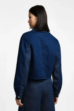 Chaqueta denim con cierre frontal
