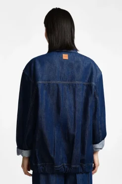 Chaqueta denim con cierre frontal