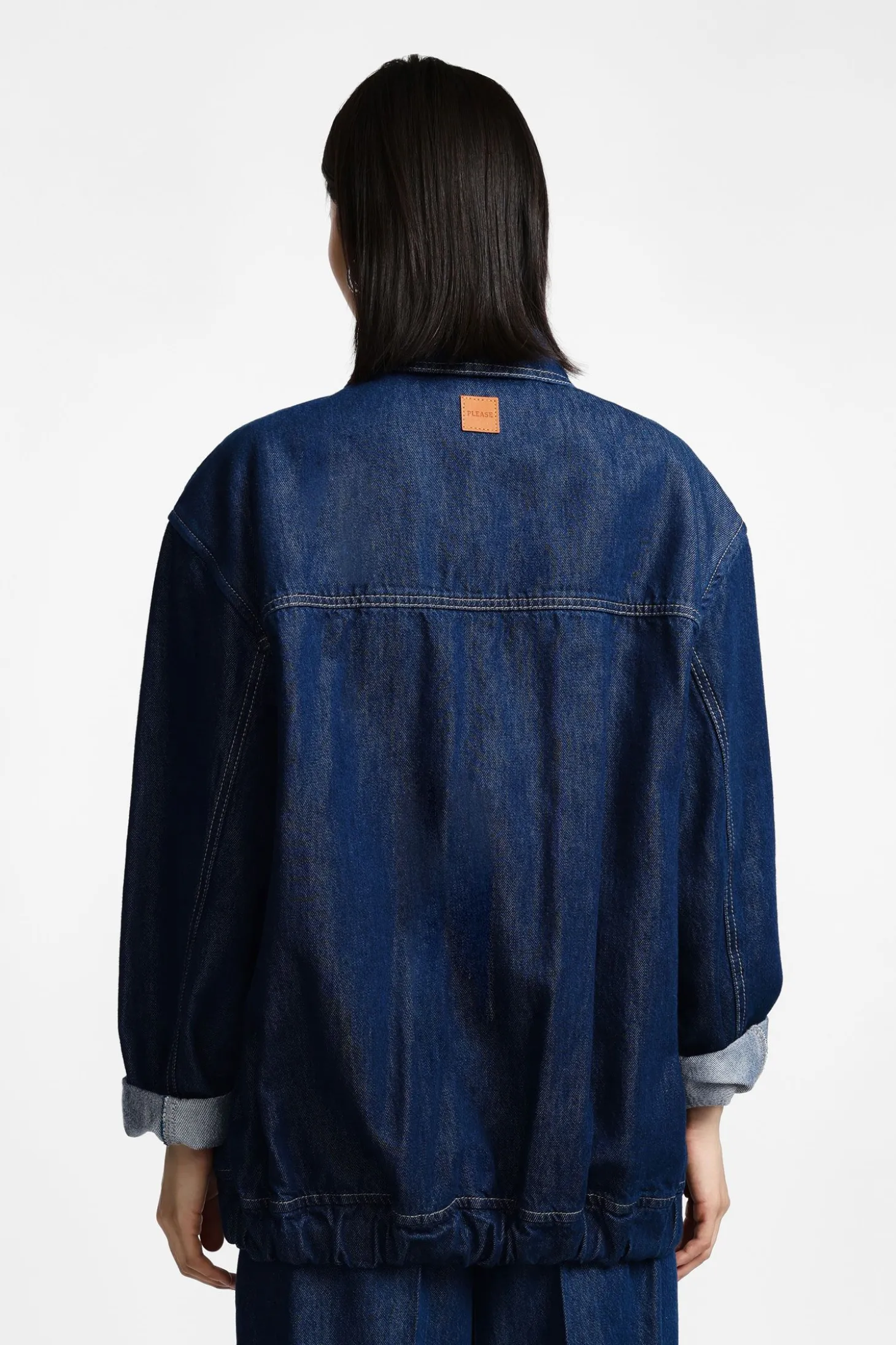 Chaqueta denim con cierre frontal