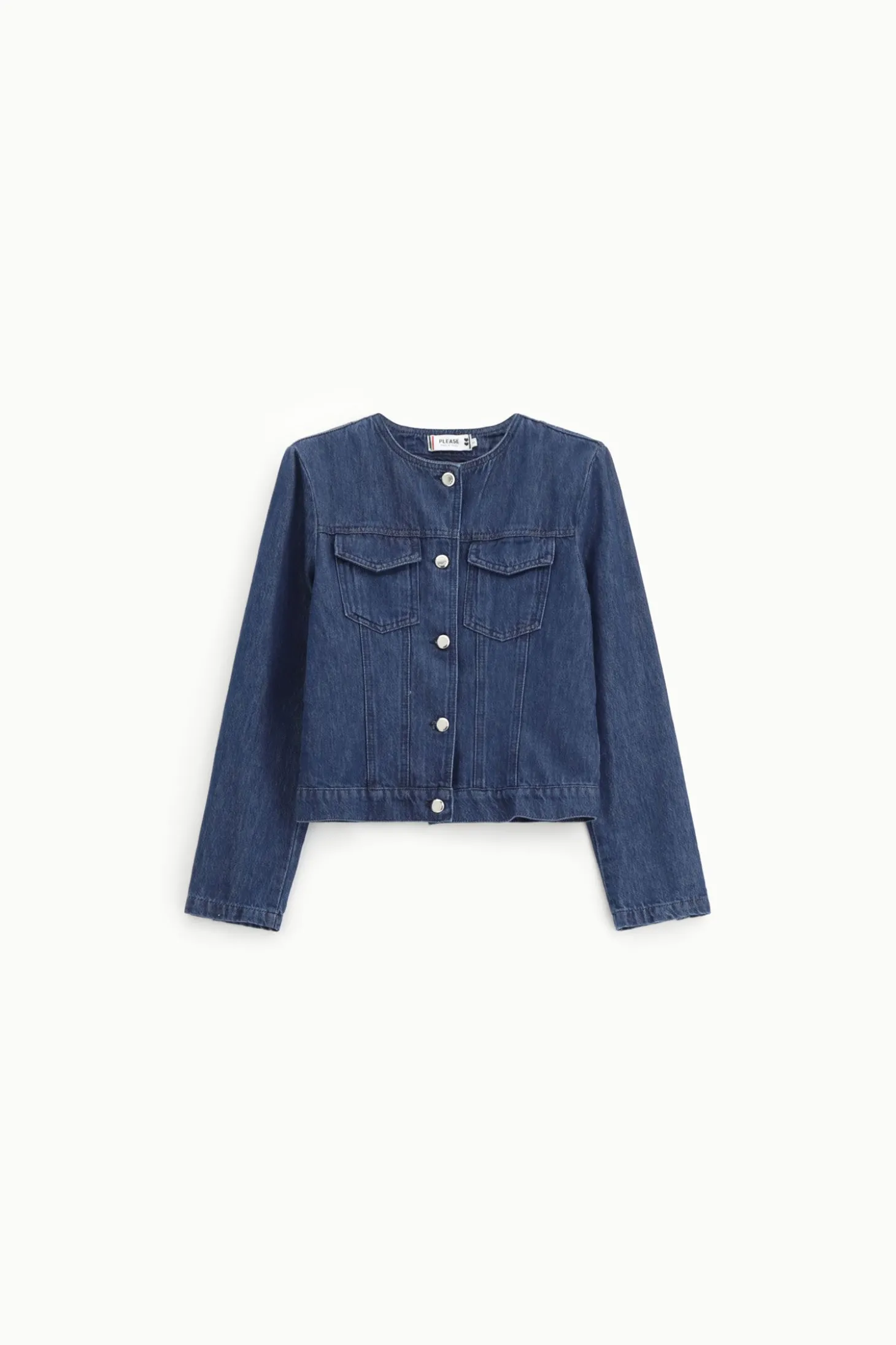 Chaqueta denim con cierre frontal