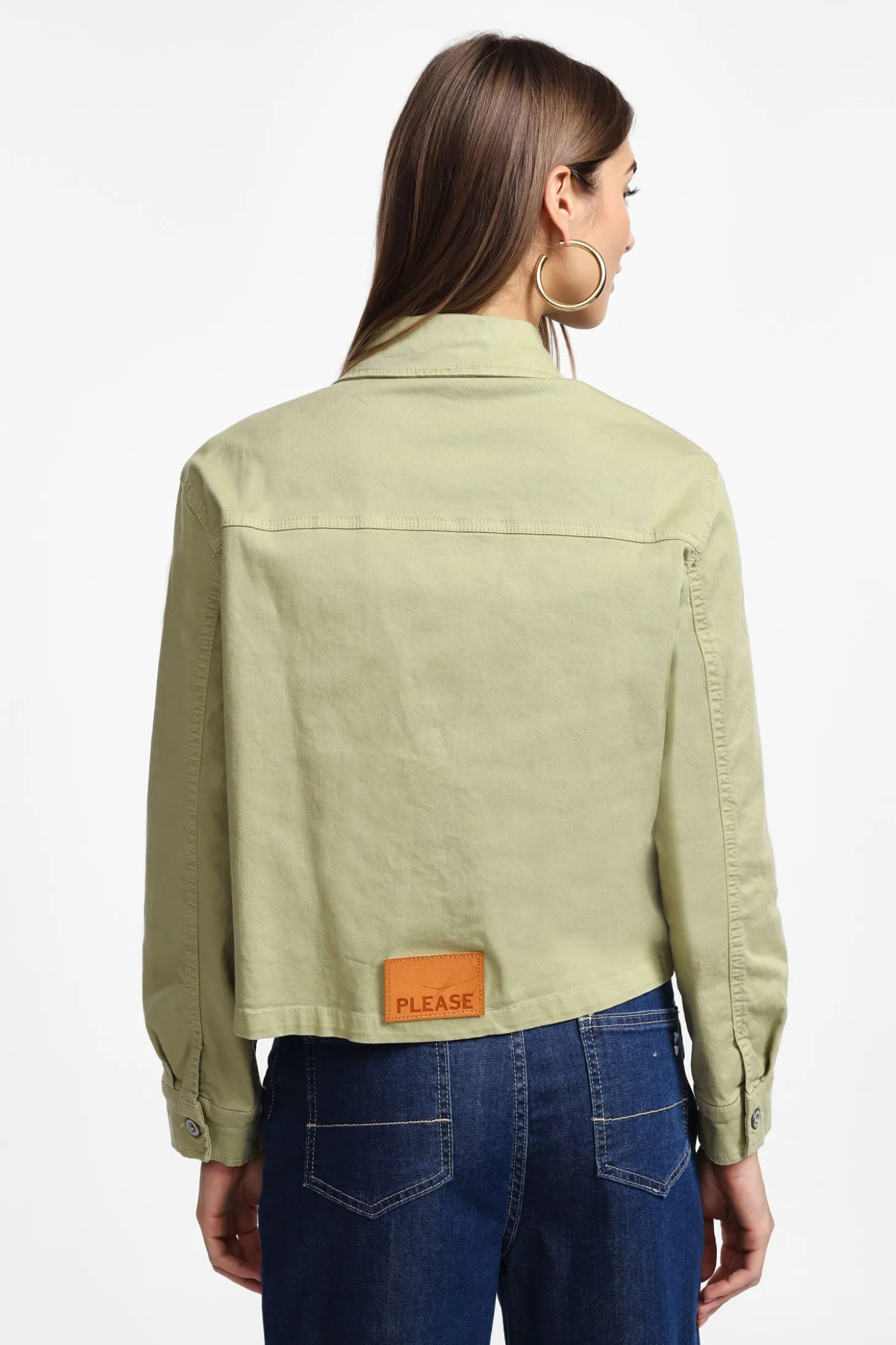 Chaqueta estilo camisa con botones