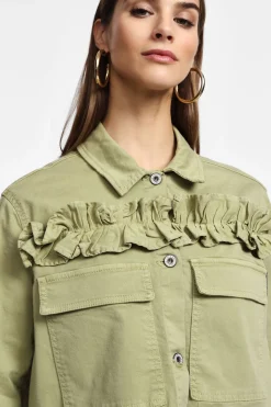 Chaqueta estilo camisa con botones