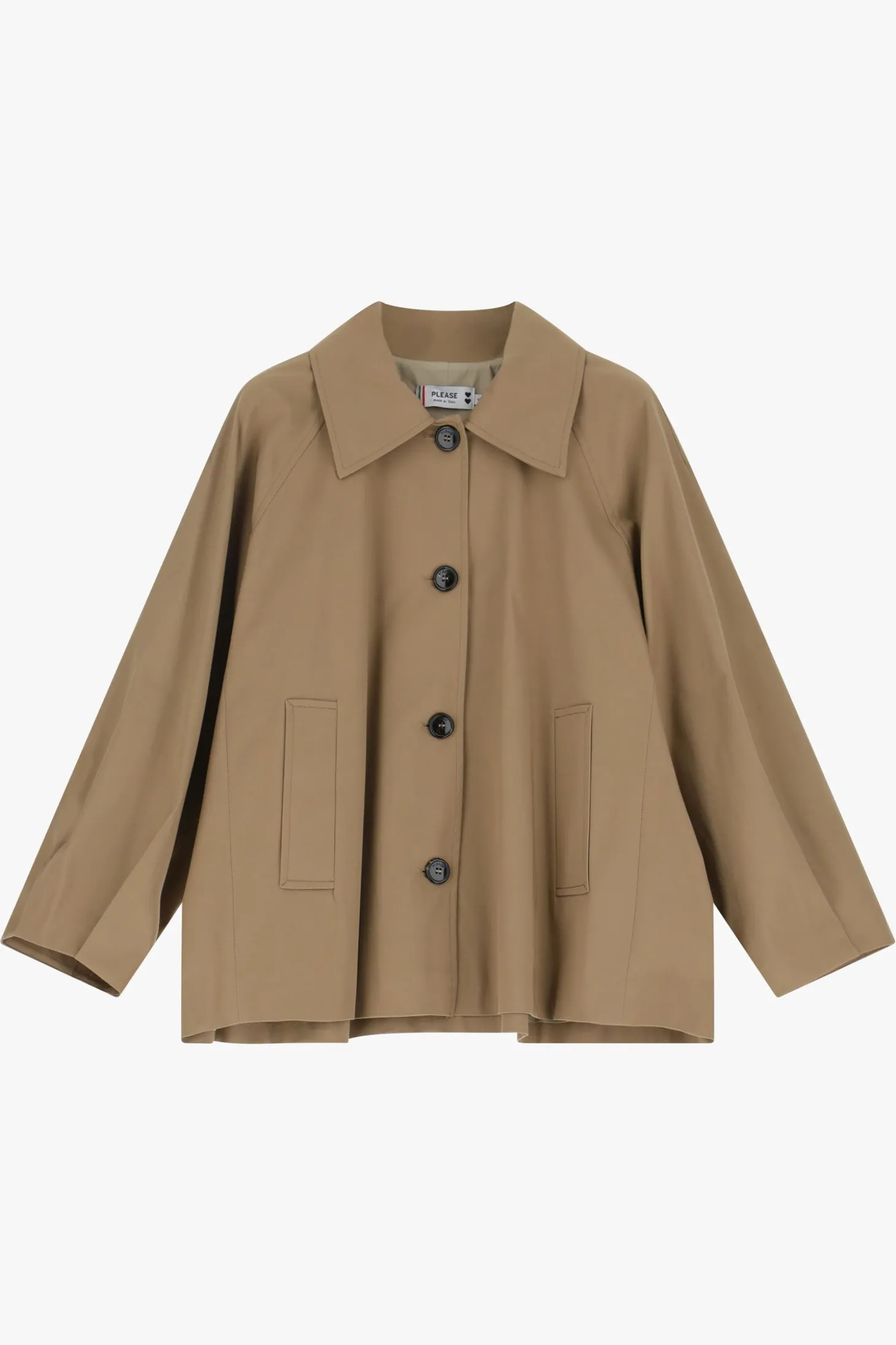 Chaqueta estilo trench con cierre de botones