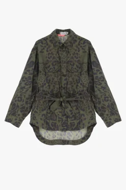 Chaqueta oversize con estampado animal