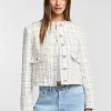 Chaqueta tweed con cierre de botones