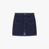 Falda corta de denim con bolsillos