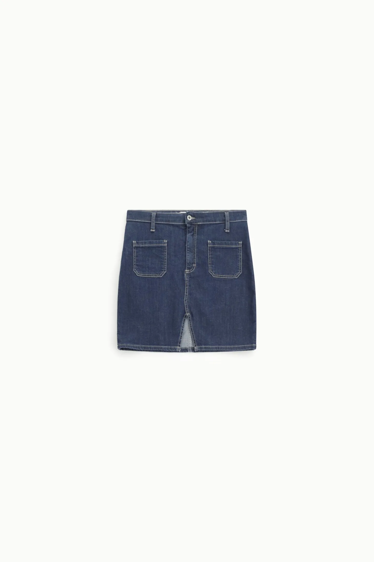 Falda corta de denim con bolsillos