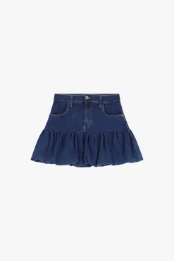 Falda globo corta de denim