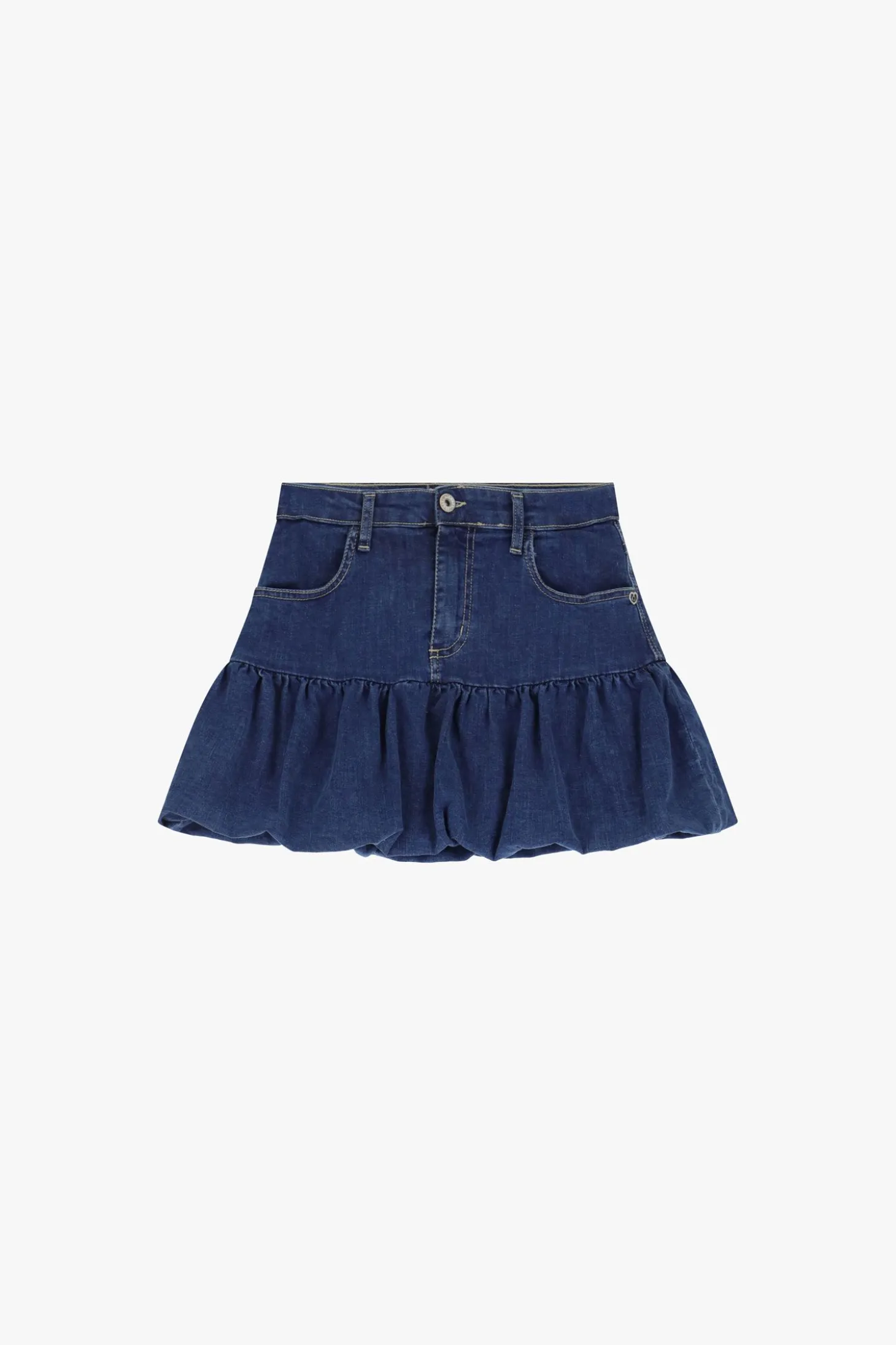 Falda globo corta de denim