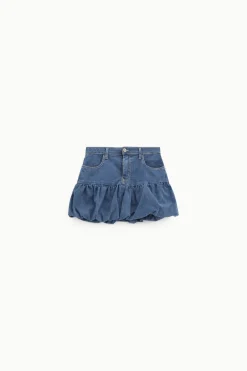 Falda globo corta de denim