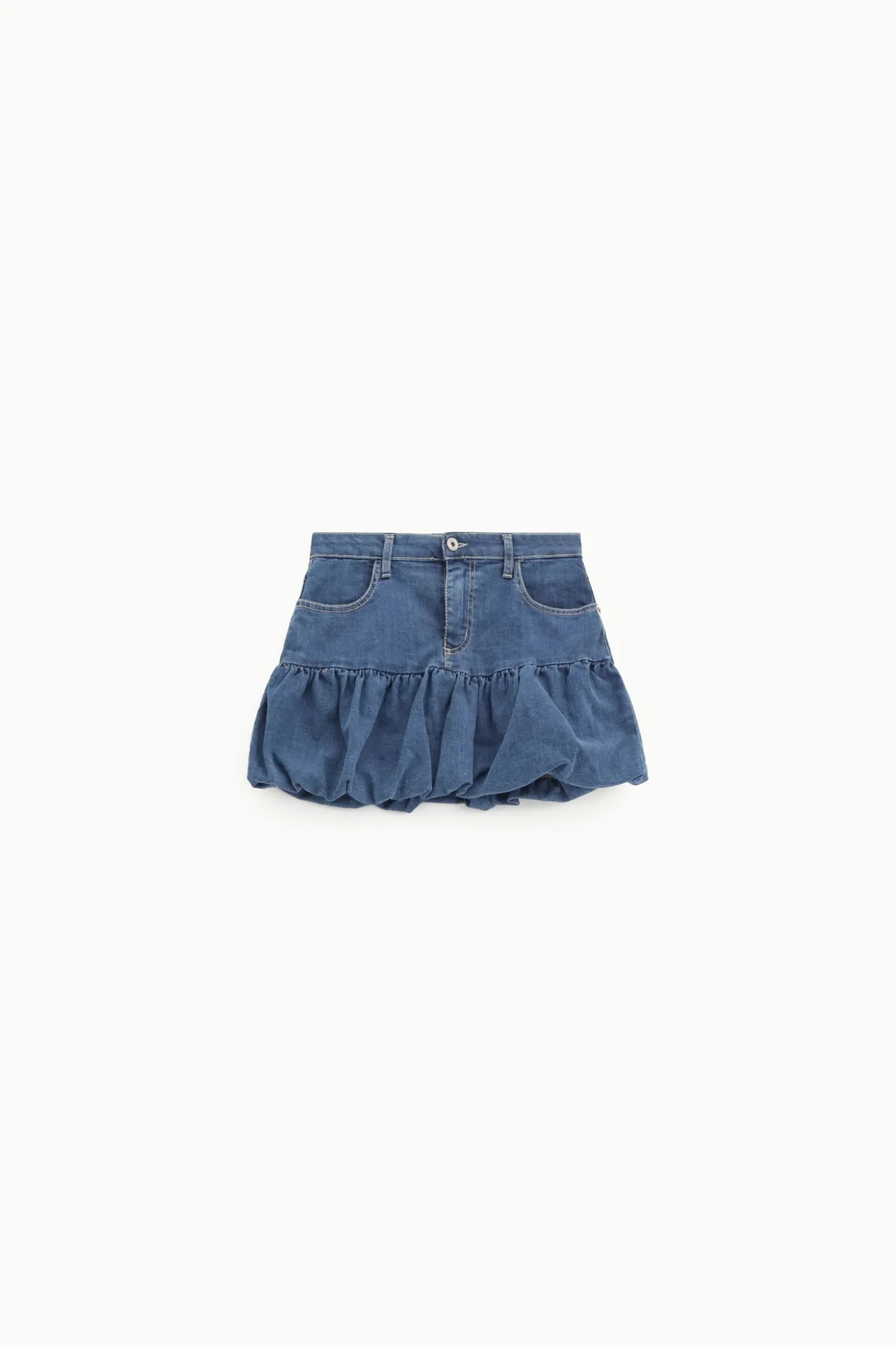 Falda globo corta de denim
