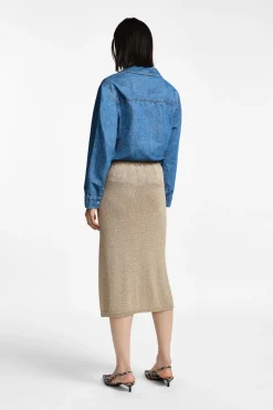 Falda media color liso