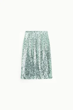 Falda midi con lentejuelas brillantes