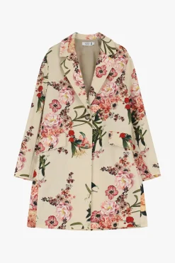 Gabardina estampada con botones simples