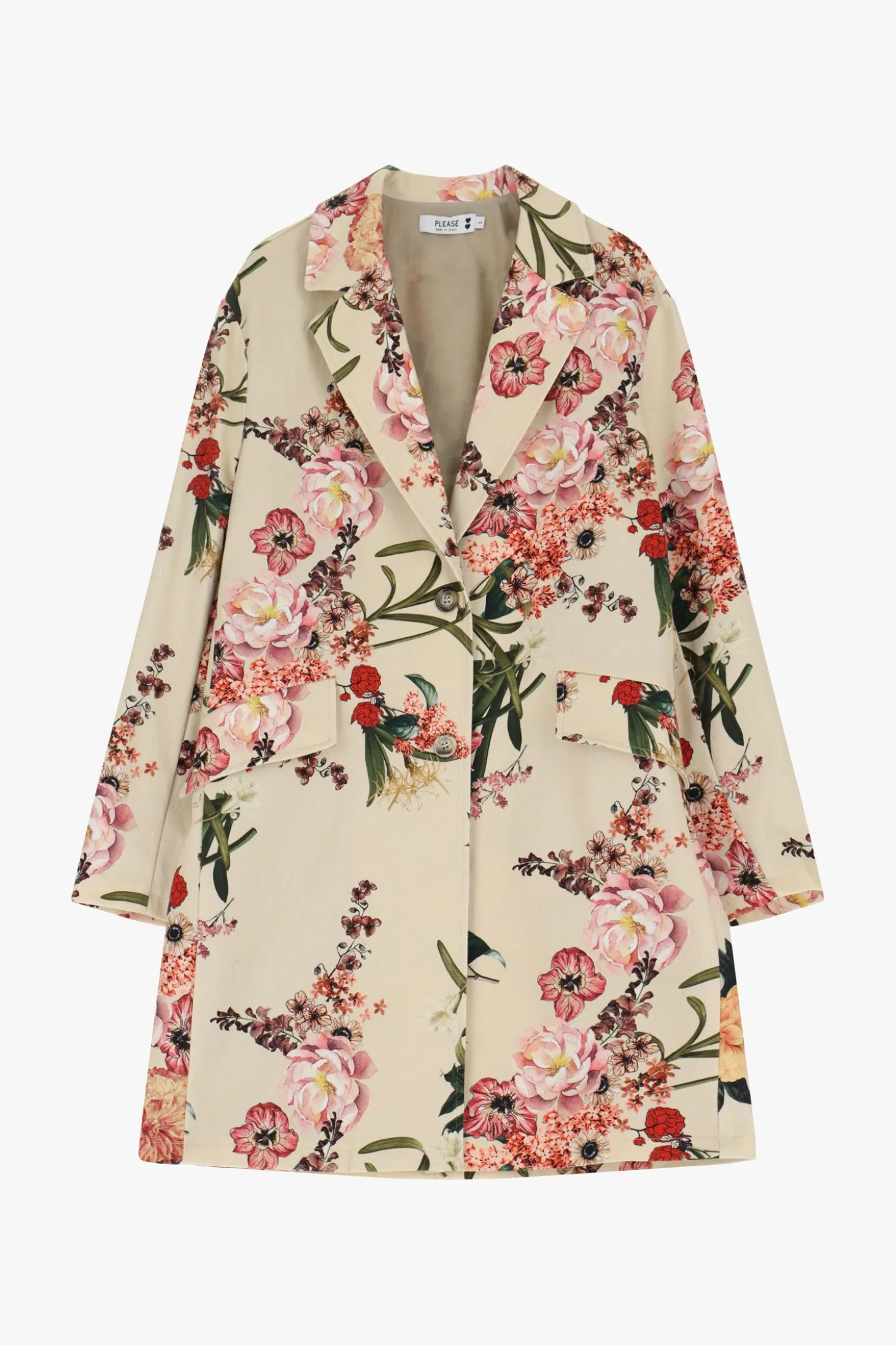 Gabardina estampada con botones simples