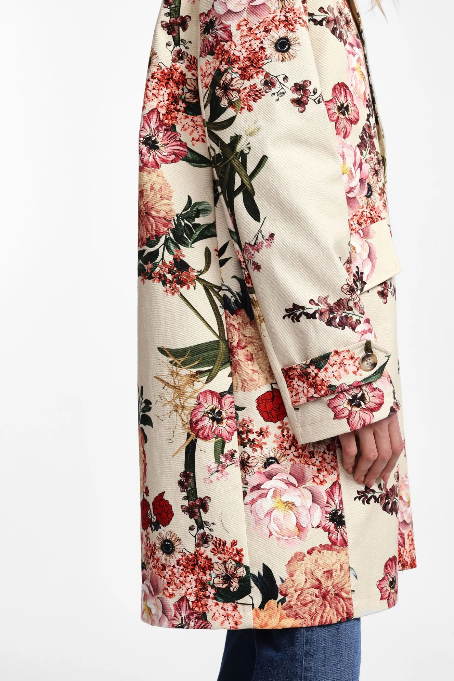 Gabardina estampada con botones simples
