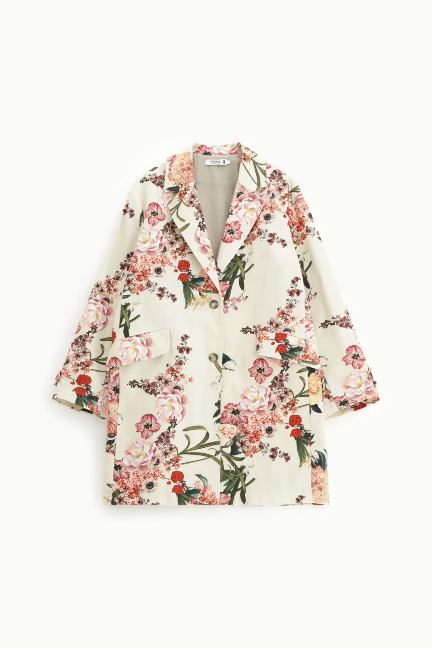 Gabardina estampada con botones simples